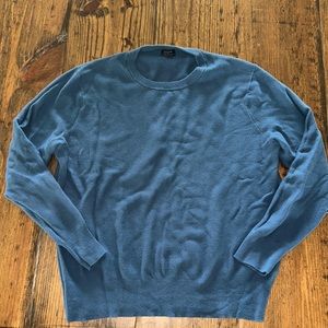 J.Crew Cotton Garter-Stitch Crewneck Sweater in Blue, Men’s Large